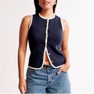 A&F Navy Sleeveless Mara Vest